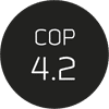 Musta ympyrä tekstillä COP 4.2