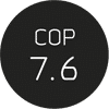 Musta ympyrä tekstillä COP 7.6